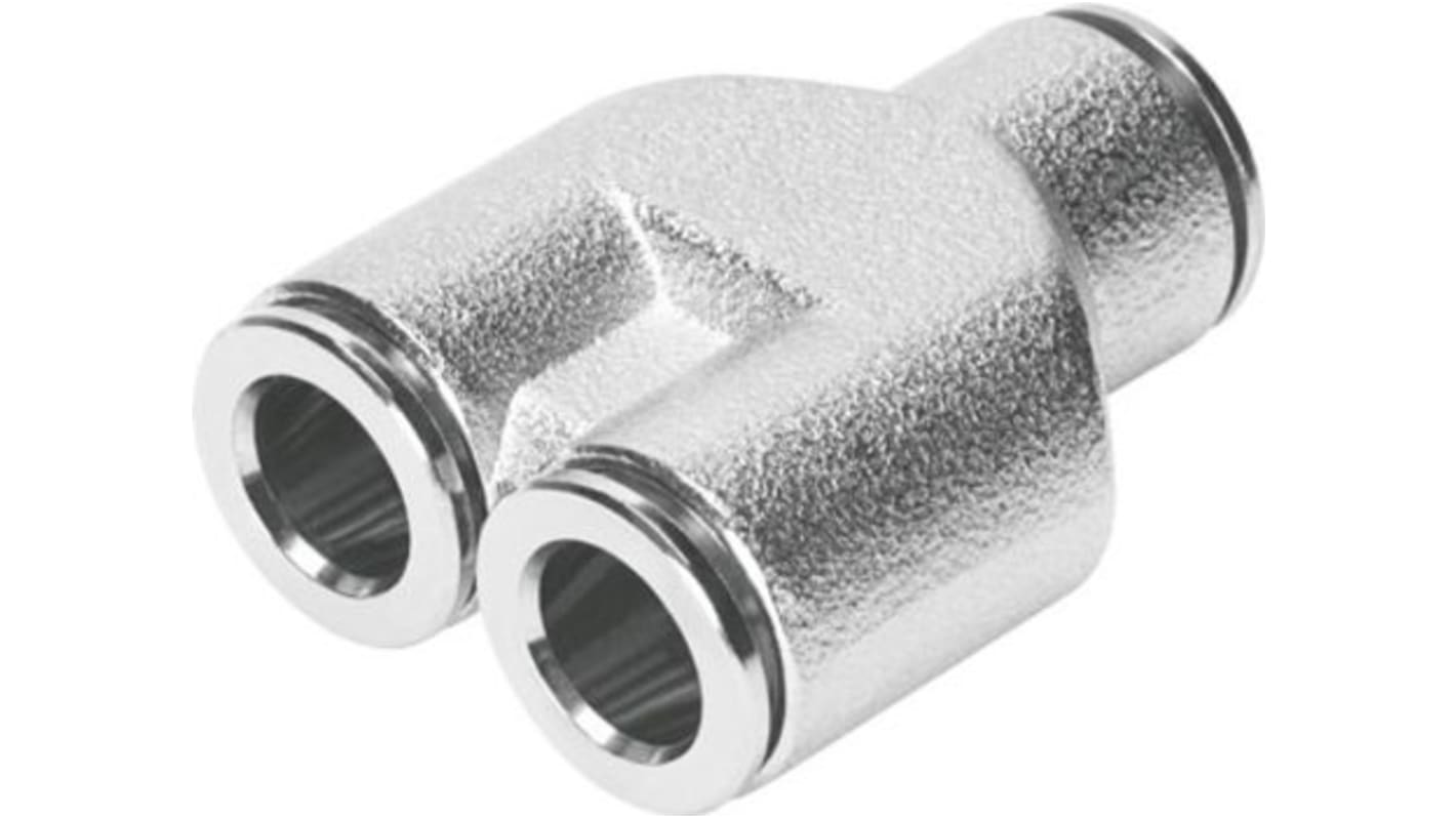 Adaptateur tuyau à tuyau en Y Festo NPQM vers Enfichable, 8 mm Enfichable 10 mm