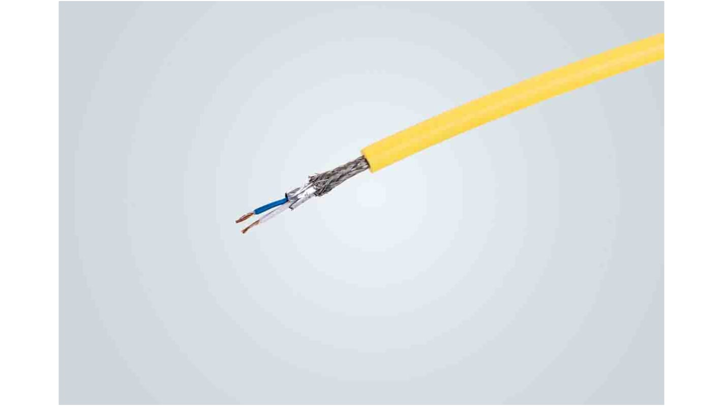 HARTING Cat5 Ethernet Cable, S/FTP, Yellow Polyurethane Sheath, 10m