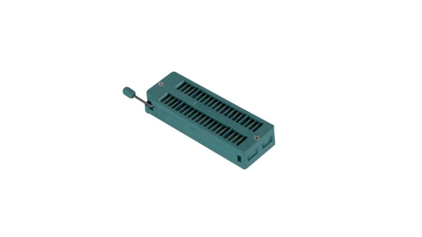 Conector hembra DIP ZIF de CI 3M, paso de 2.54mm, , 28 contactos, anch. 11.43mm, 1A, montaje orificios pasantes