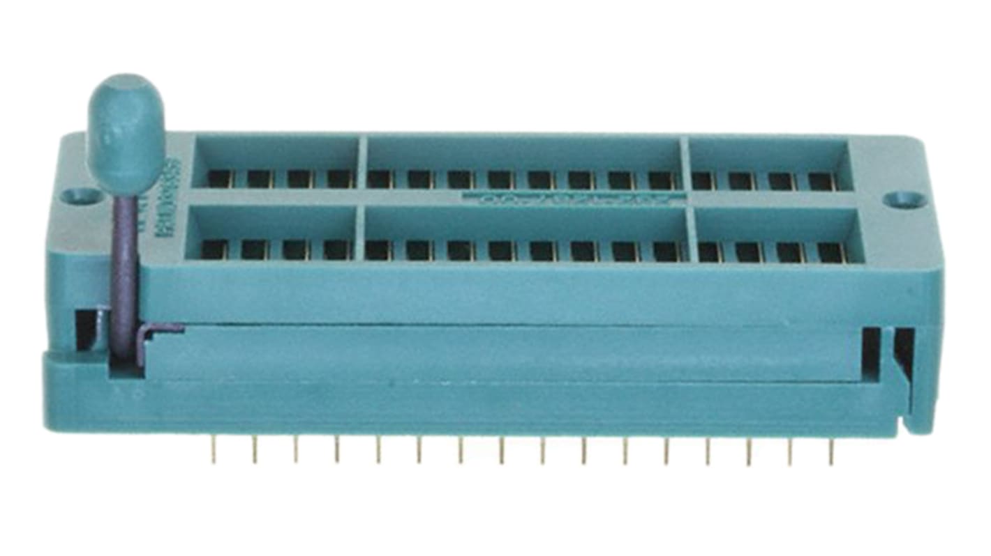 3M ZIF IC Dip-sokkel, 2.54mm Afstand, 11.43mm rækkeafstand, 32-Polet, Hulmontering, 1A, Vertikal, Kapslet