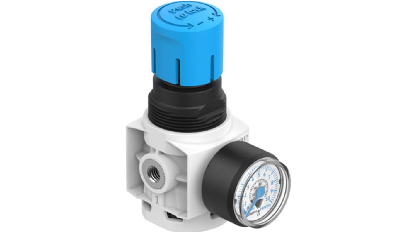 Festo M5 Pneumatic Regulator - 0.5bar to 7bar, 10bar max. input, 8086628