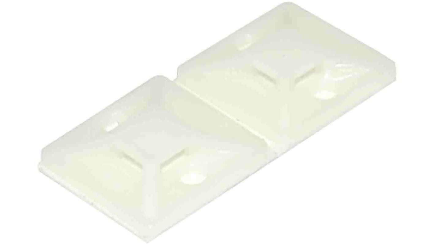 RS PRO Befestigungssockel selbstklebend, Nylon 66 19.5mm x 19,5 mm, für 3.9mm → 4.6mm Kabelbinder, 100 Stück