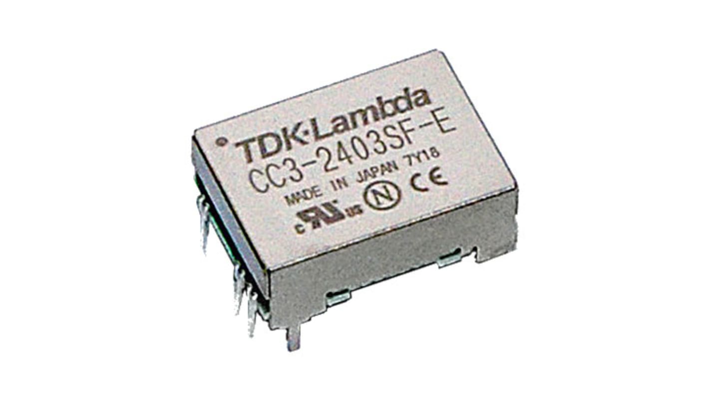 TDKラムダ DC-DCコンバータ Vout：12V dc 4.5 → 9.0 V dc, 3W, CC3-0512DR-E