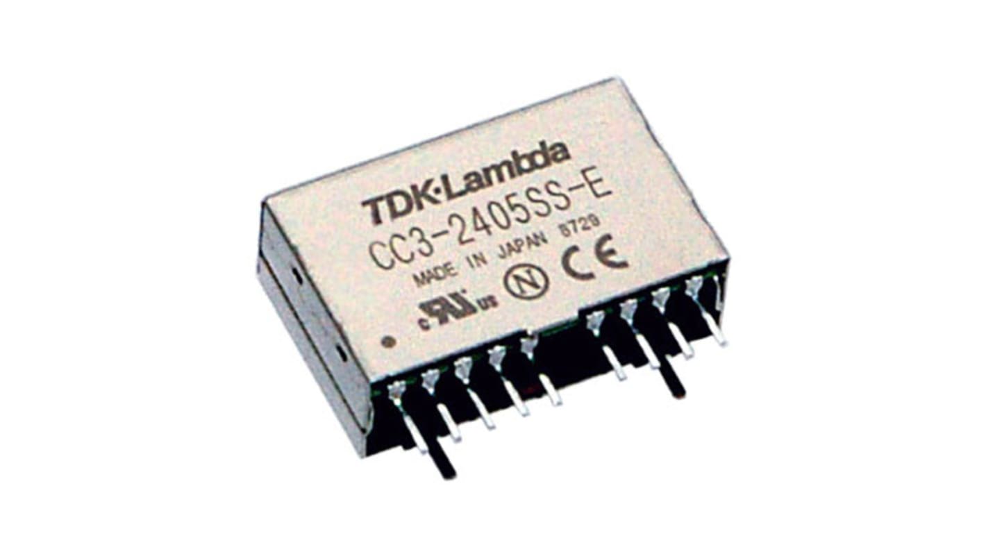 TDK-Lambda CC-E DC-DC Converter, 5V dc/ 0.6A Output, 4.5, 9 V dc Input, 3W, Through Hole, +85°C Max Temp -40°C Min Temp