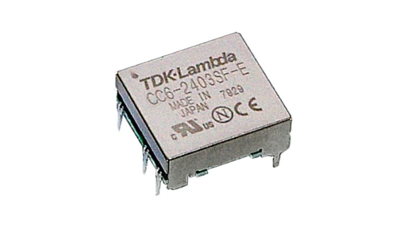 TDK-Lambda CC-E DC-DC Converter, 12V dc/ 0.25A Output, 4.5, 9 V dc Input, 6W, Through Hole, +85°C Max Temp -40°C Min