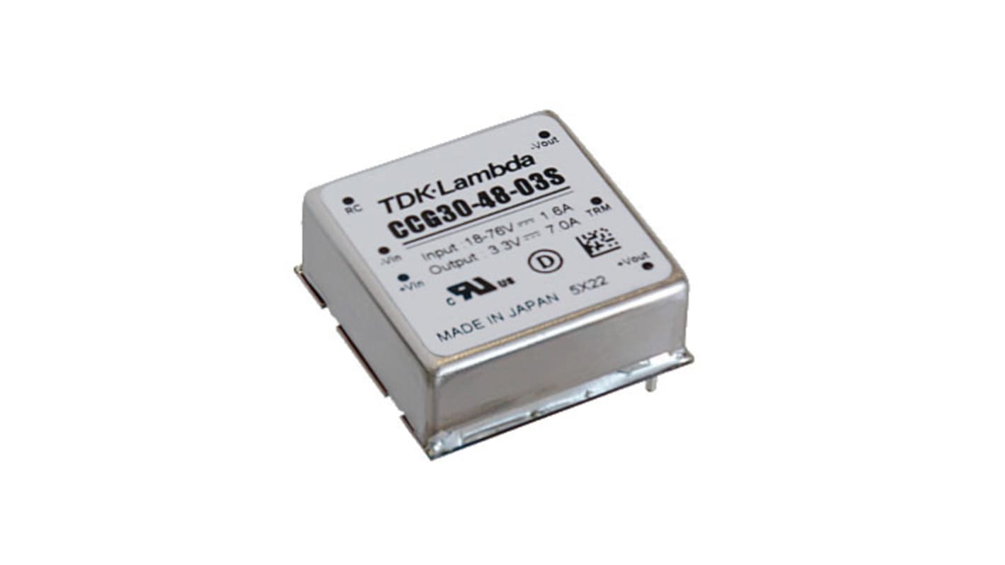 Convertisseur DC-DC TDK-Lambda, CCG15-30, Montage sur CI, 23.1W, 1 sortie, 3.3V c.c., 7A