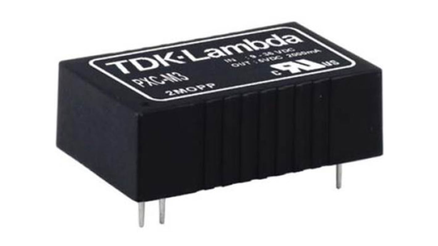 TDK-Lambda PXC-M03 DC-DC Converter, ±12V dc/ 0.125A Output, 18 → 75 V dc Input, 3W, PCB Mount, +105°C Max Temp