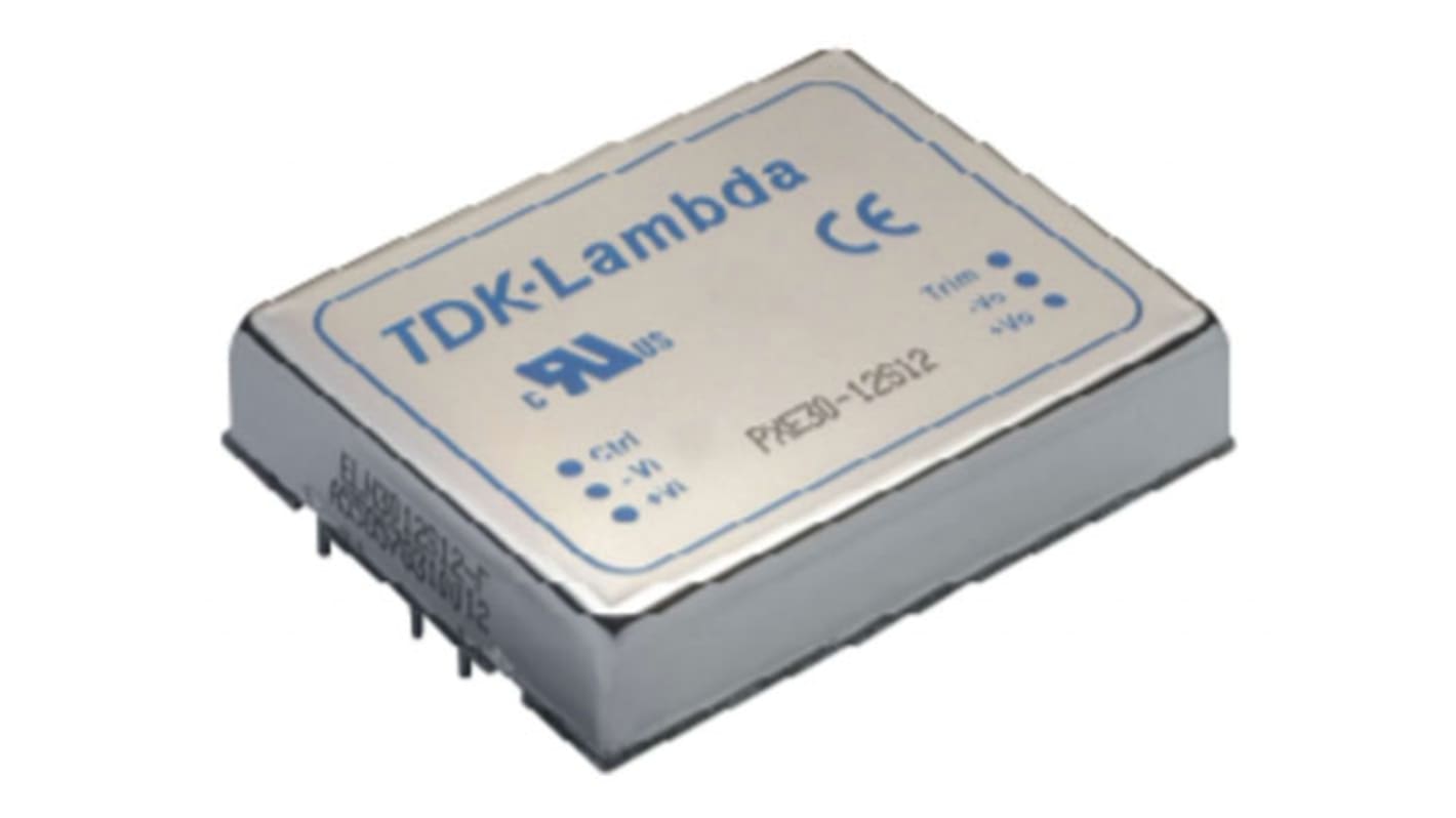 TDK-Lambda PXE DC-DC Converter, ±12V dc/ 0.83A Output, 9, 36 V dc Input, 20W, Through Hole, +100°C Max Temp -40°C Min