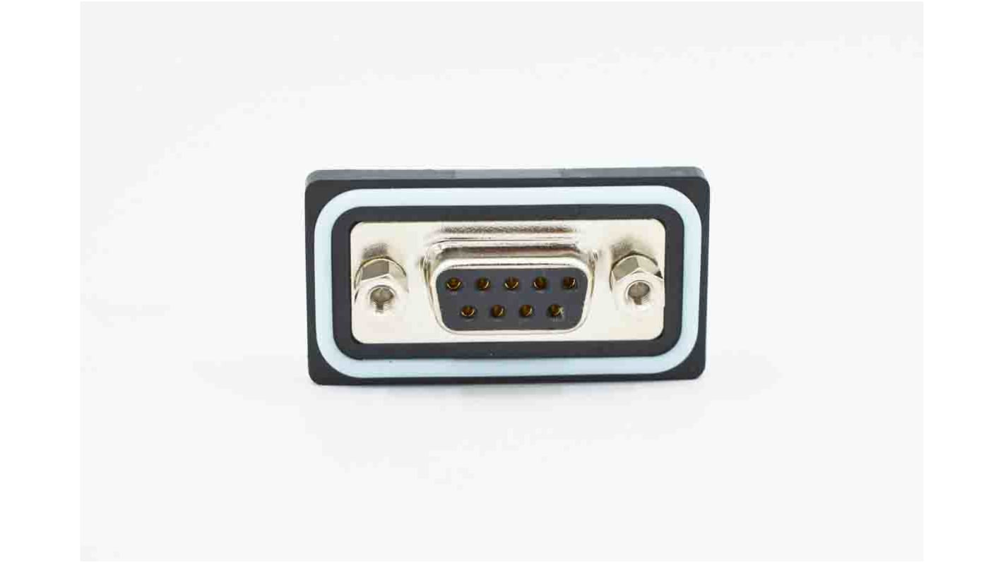 Norcomp CDFS 7 Way Panel Mount Solder D-sub Connector Socket, 2.77mm Pitch, with 4-40 Screw Locks