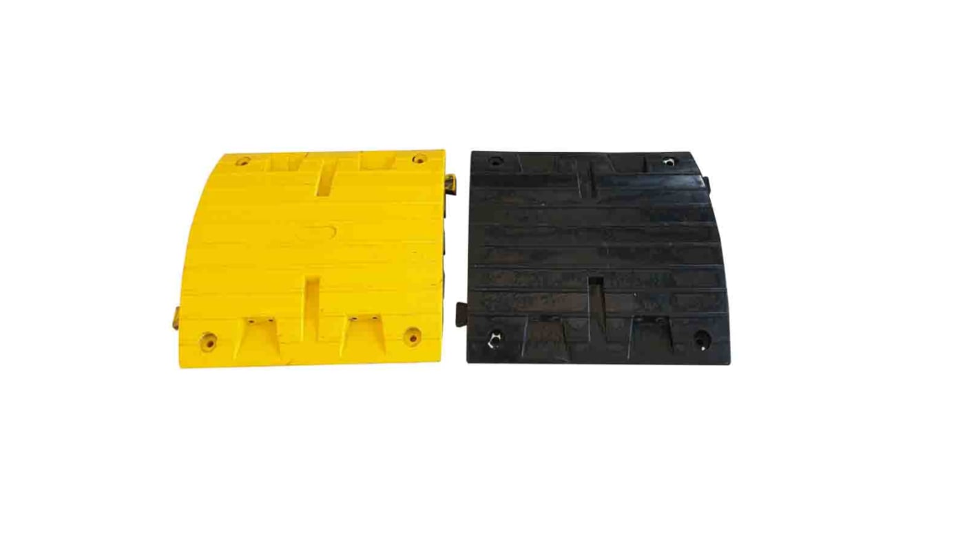 Reductor velocidad RS PRO de Caucho Negro, amarillo, con pasacable de Ø 40mm, 2,5 m x 500mm x 70 mm