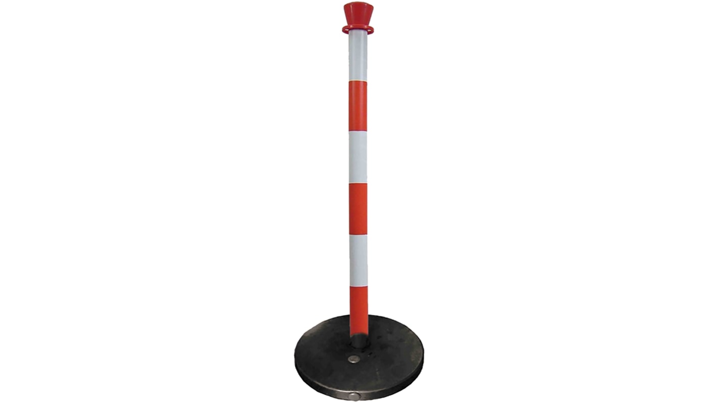 Plastic post with heavy base - red / whi