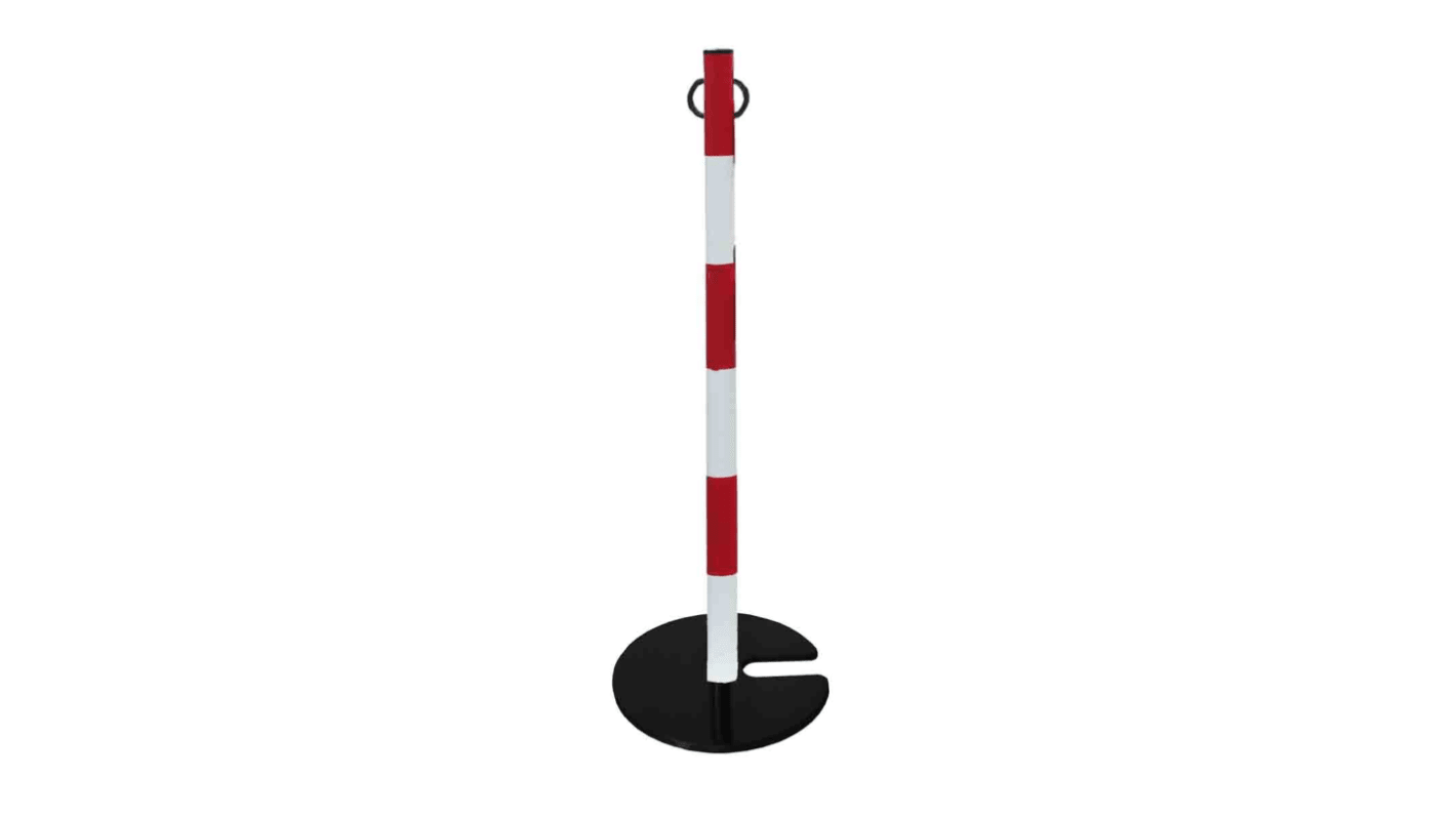 RS PRO Red & White Steel Barrier Post