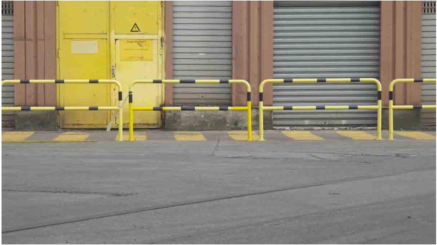 RS PRO Yellow/Black Steel Protection Barrier