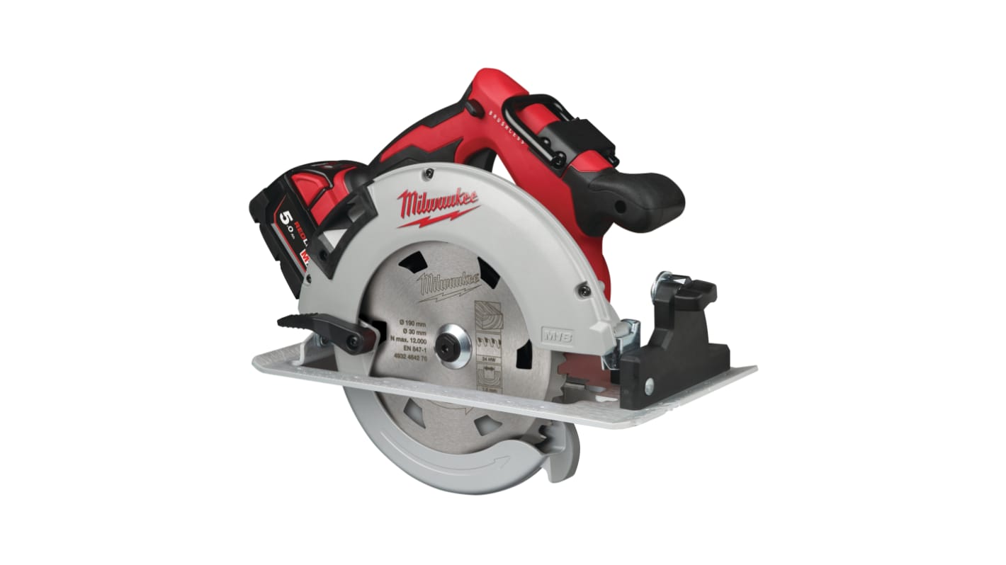 Milwaukee M18 M18BLCS66-502X 190mm Cordless Circular Saw, 18V