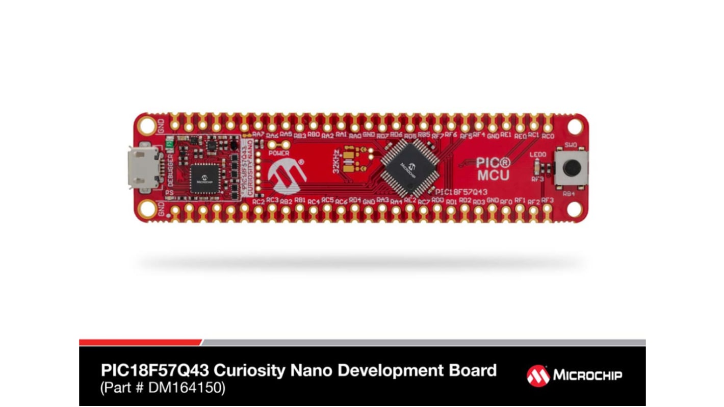 Placa de evaluación PIC18F57Q43 Curiosity Nano Evaluation Kit de Microchip