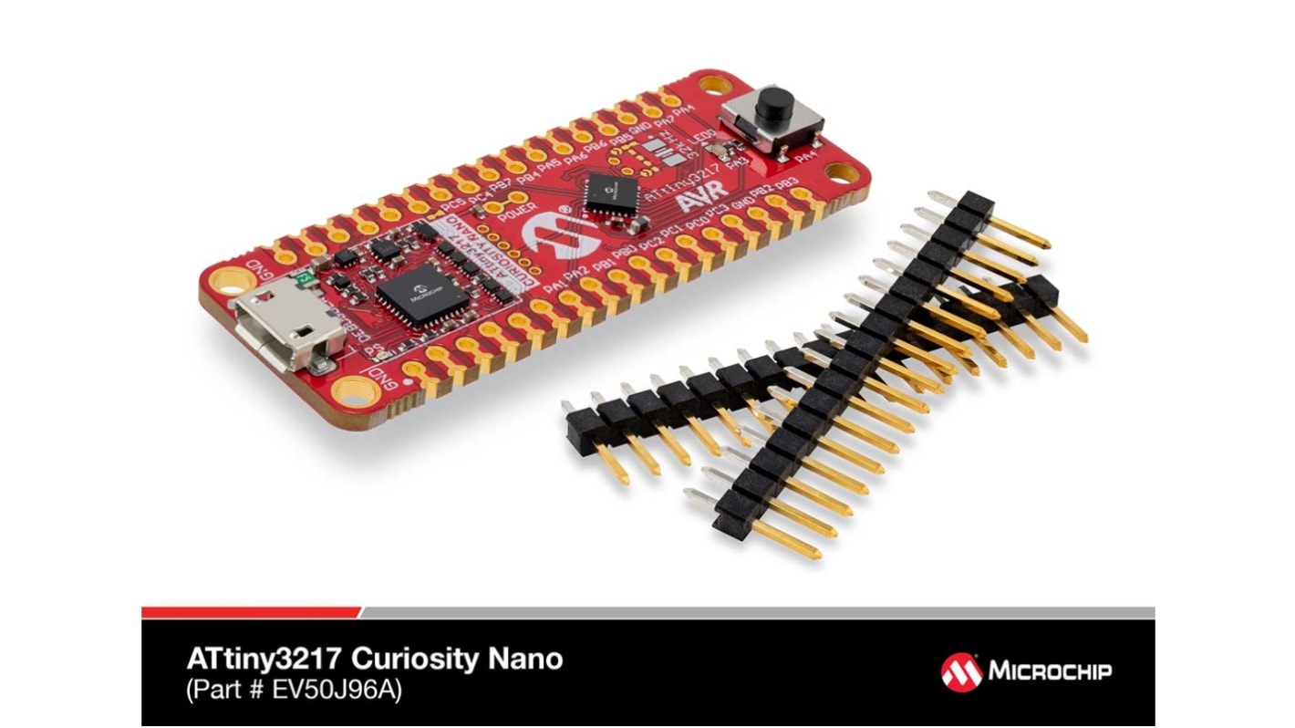 Placa de microcontrolador ATtiny3217 Curiosity Nano Evaluation Kit de Microchip