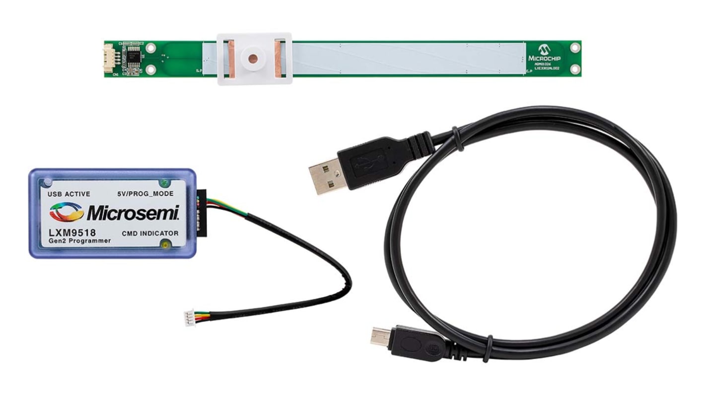 Microchip LX3302A Linear Evaluation Kit for LX3302A For interfacing to and managing of inductive position sensors