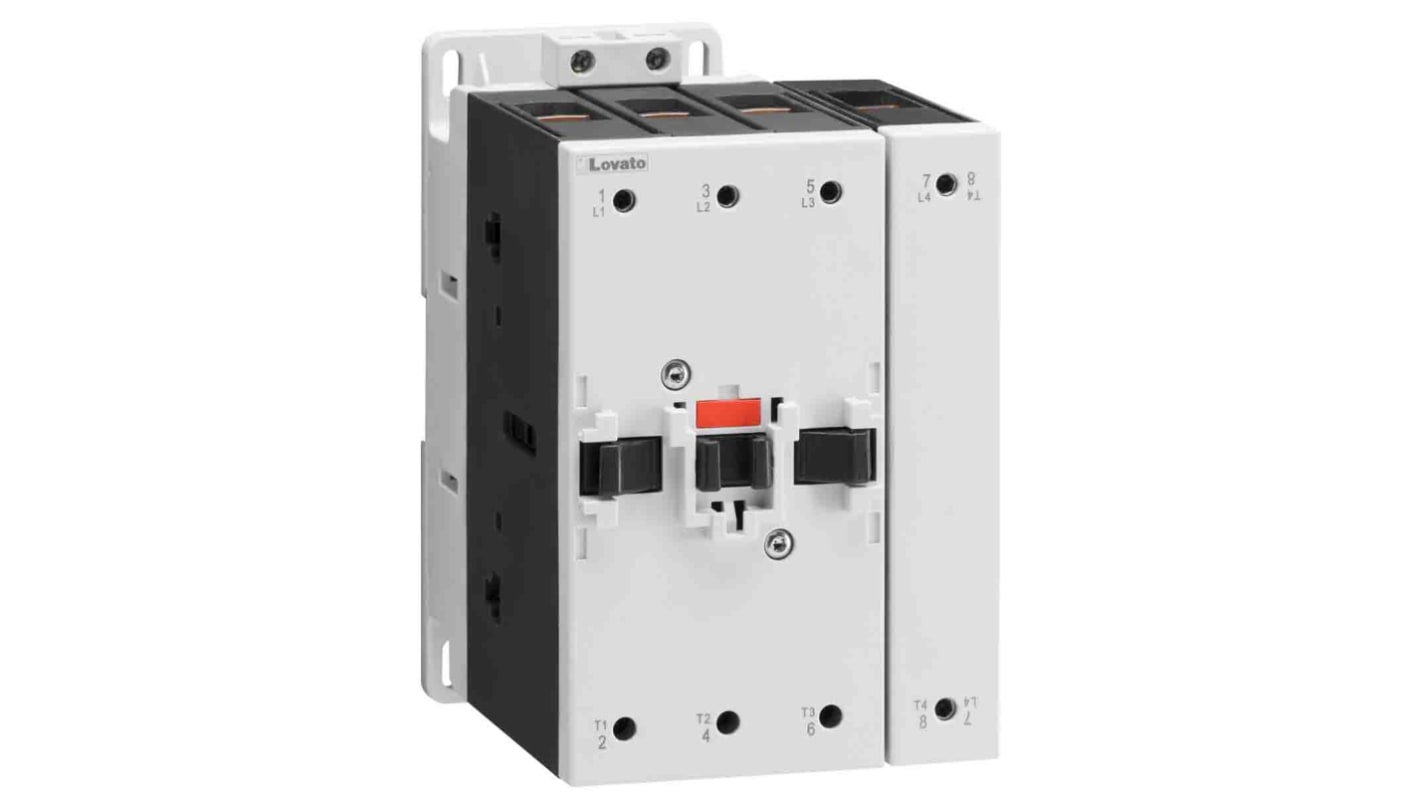 Contactor Lovato BF de 4 polos, 4 NA, 160 A, bobina 230 V ac, 55 kW