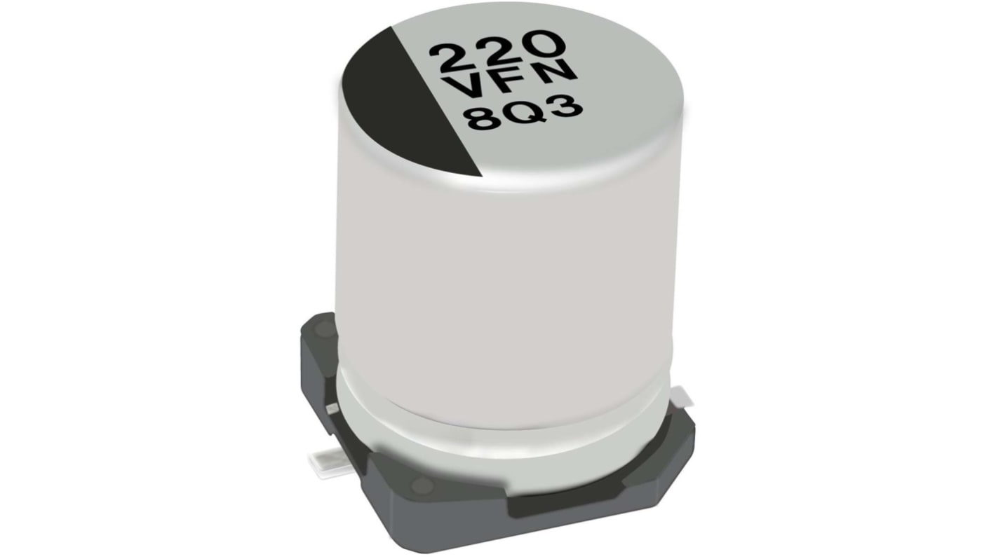 Panasonic 10μF Aluminium Electrolytic Capacitor 100V dc, Surface Mount - EEEFN2A100P