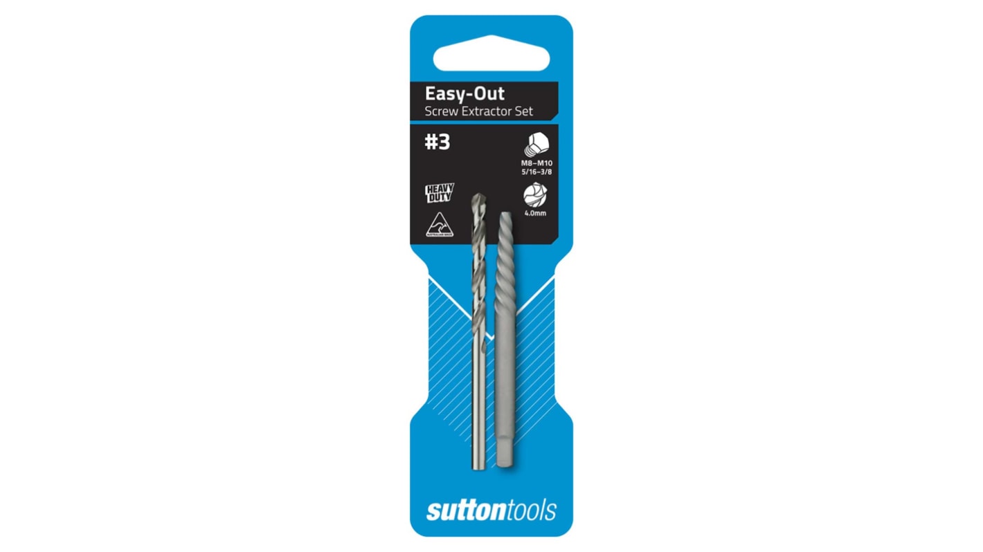 Sutton Tools 2 piece Carbon Steel Screw Extractor
