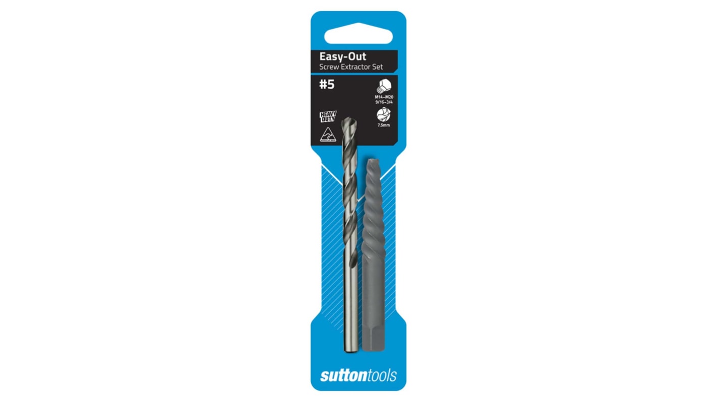 Sutton Tools 2 piece Carbon Steel Screw Extractor