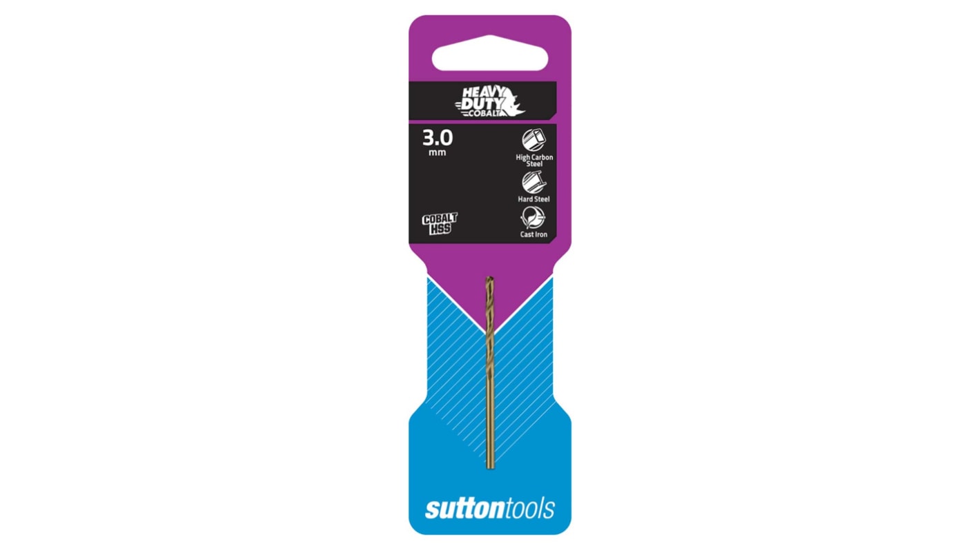 Sutton Tools Jobber Drill Bit, 3mm Diameter, 61 mm Overall