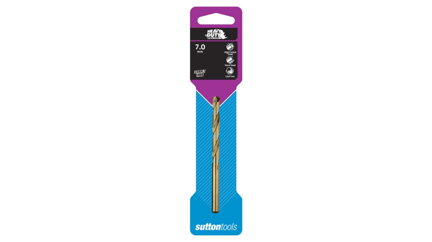 Sutton Tools Jobber Drill Bit, 7mm Diameter, 109 mm Overall