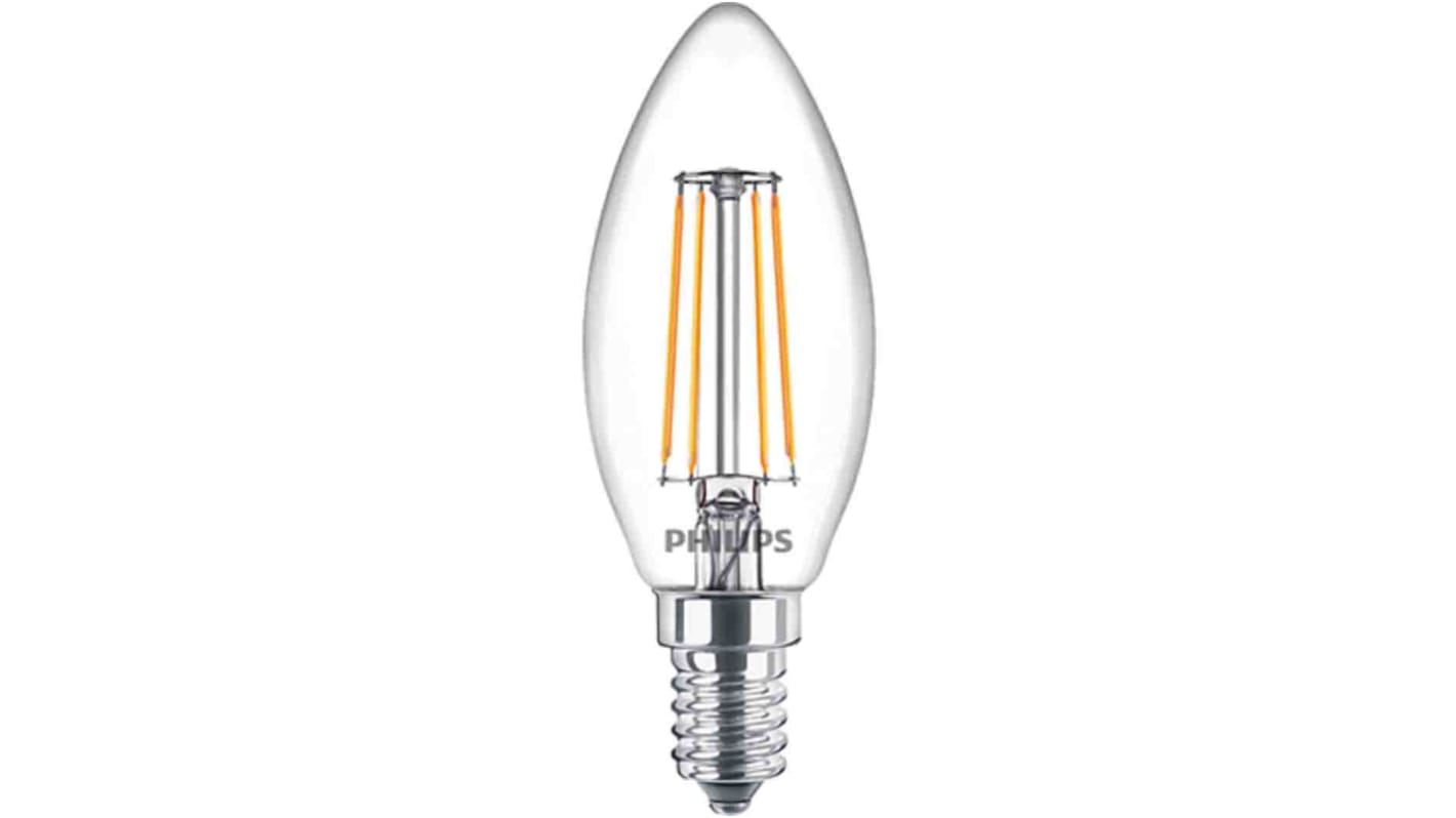 Dioda LED GLS, řada: Classic, 4,3 W, objímka žárovky: E14, B35, 220 → 240 V ekvivalent 40W, barevný tón: Teplá