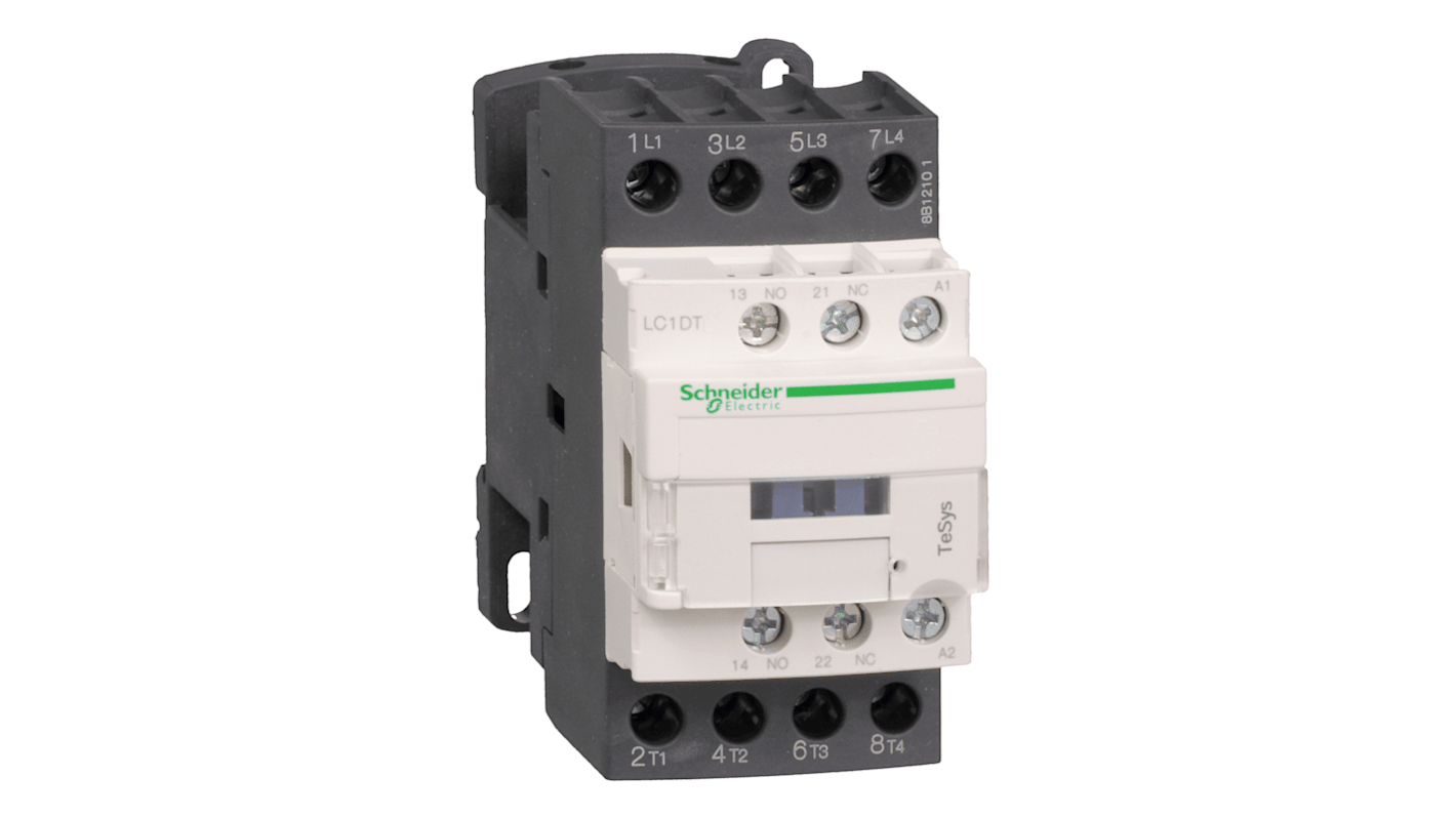 Contattore Schneider Electric, 4 poli, 4 NA, 20 A, bobina 24 V c.c.