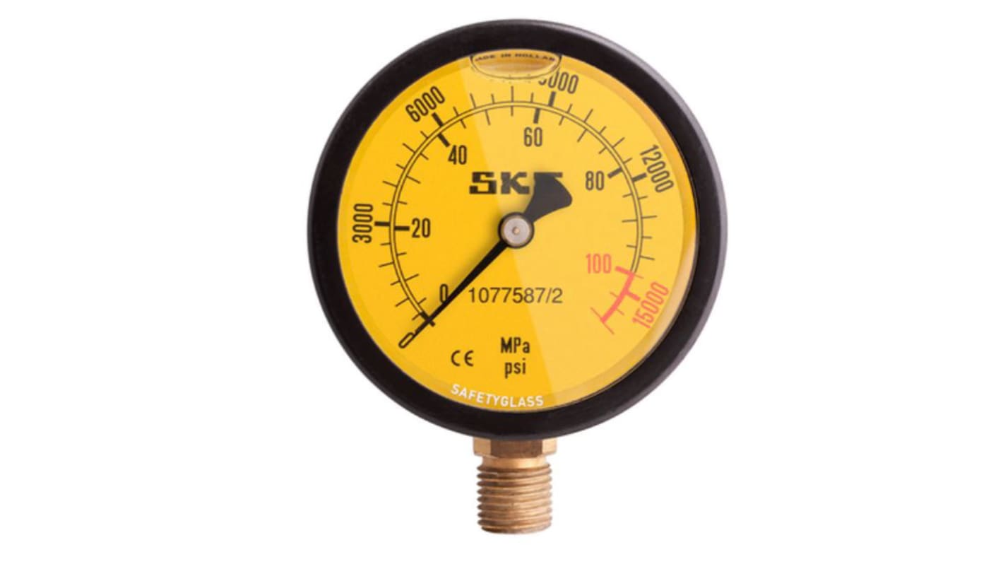 SKF Analogue Pressure Gauge 4000bar Bottom Entry, 1077589/3, 0bar min.