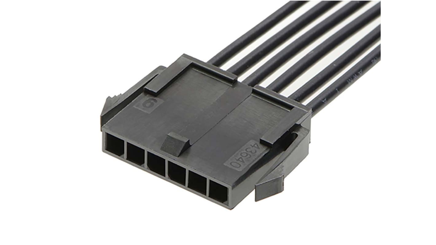 Molex 6 Way Male Micro-Fit 3.0 to 6 Way Male Micro-Fit 3.0 Wire to Board Cable, 300mm