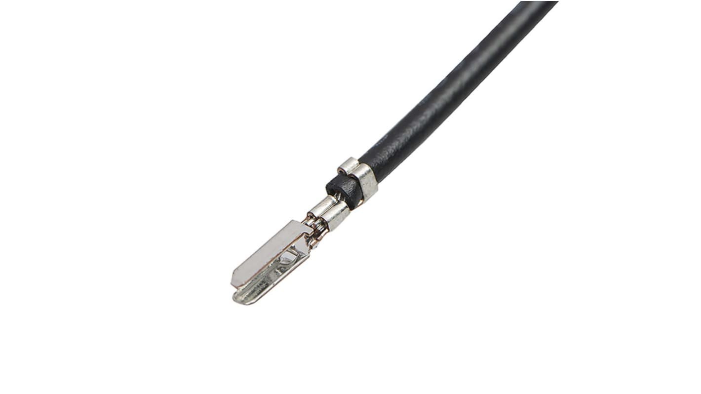 Molex CLIK-Mate Vorverdrahtete Crimp-Kontakte verzinnt, Schwarz 24AWG, 75mm