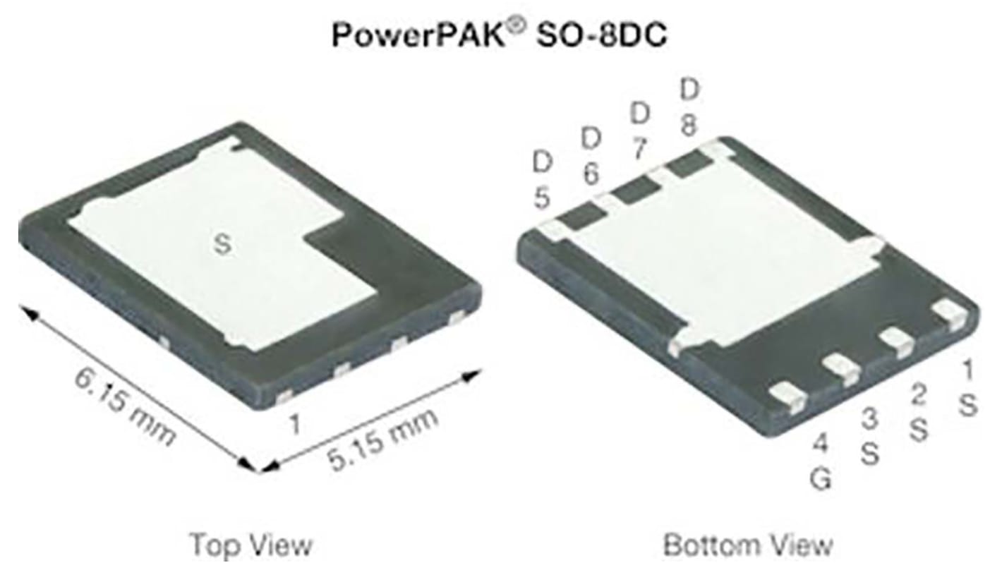 Vishay SiDR392DP SIDR392DP-T1-RE3 N-Kanal, SMD MOSFET 30 V / 100 A, 8-Pin PowerPAK SO-8DC