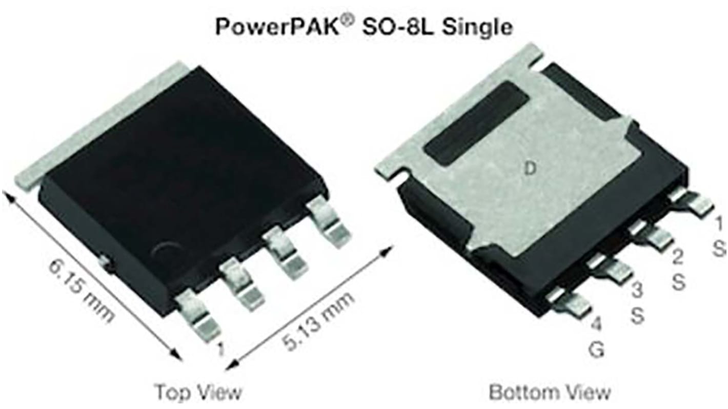 Vishay Nチャンネル MOSFET80 V 46 A 表面実装 パッケージPowerPAK SO-8L 4 ピン