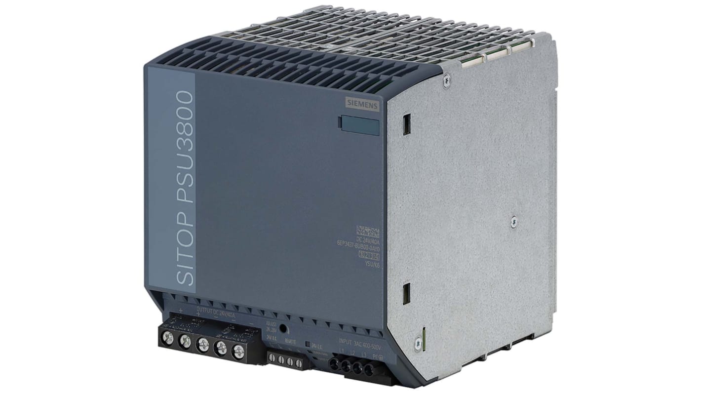 Siemens SITOP PSU3800 Switched Mode DIN Rail Power Supply, 400 → 500V ac ac Input, 24V dc dc Output, 30 →