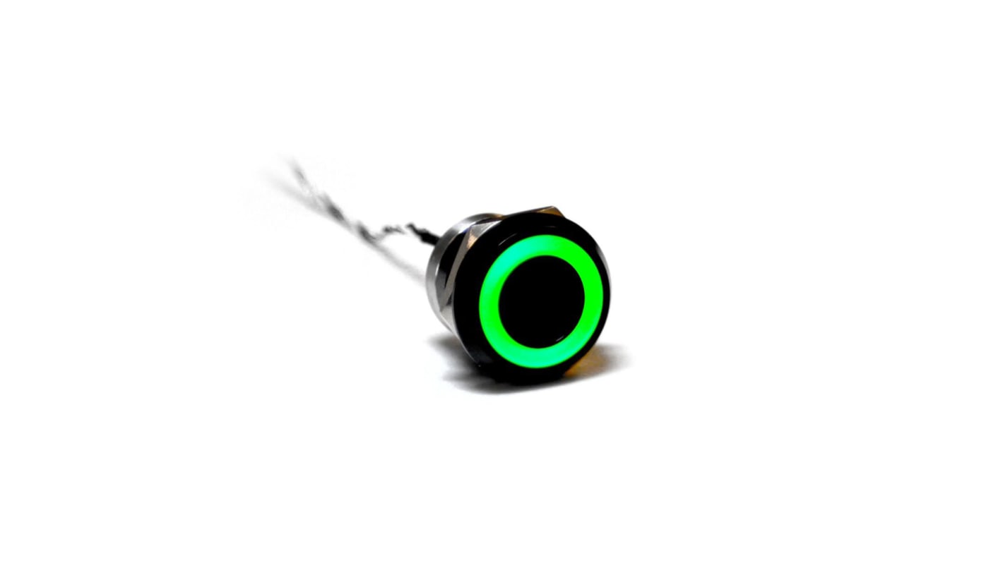 Bulgin Capacitive Switch Latching NC,Illuminated, Green, Red, IP68, IP69K Black Anodised