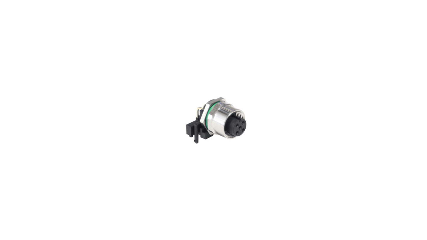 Bulgin Circular Connector, 5 Contacts, Panel Mount, M12 Connector, Socket, Female, IP67, Buccaneer M12 Series