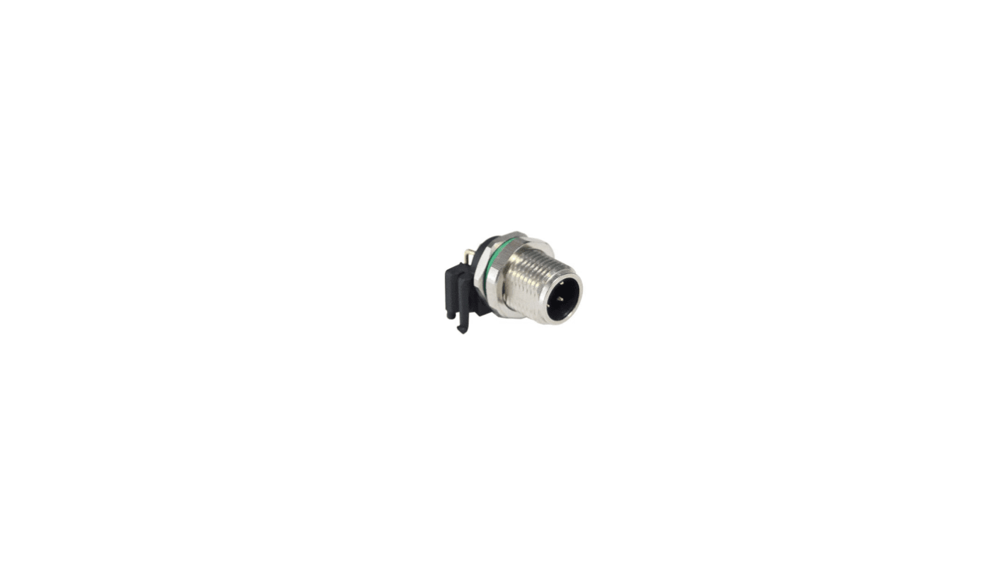 Bulgin Circular Connector, 4 Contacts, Panel Mount, M12 Connector, Socket, Male, IP67, Buccaneer M12 Series