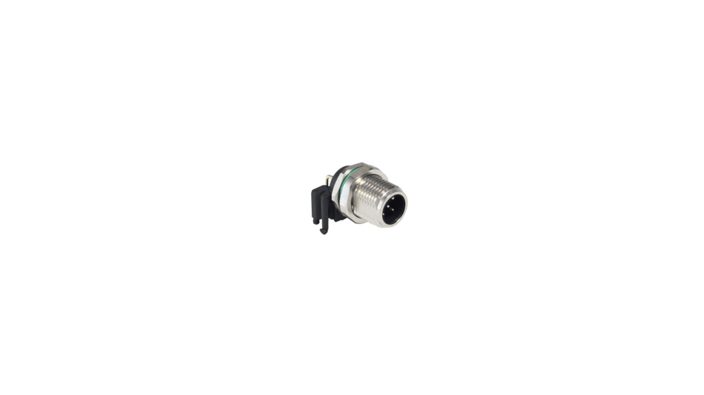 Bulgin Circular Connector, 5 Contacts, Panel Mount, M12 Connector, Socket, Male, IP67, Buccaneer M12 Series