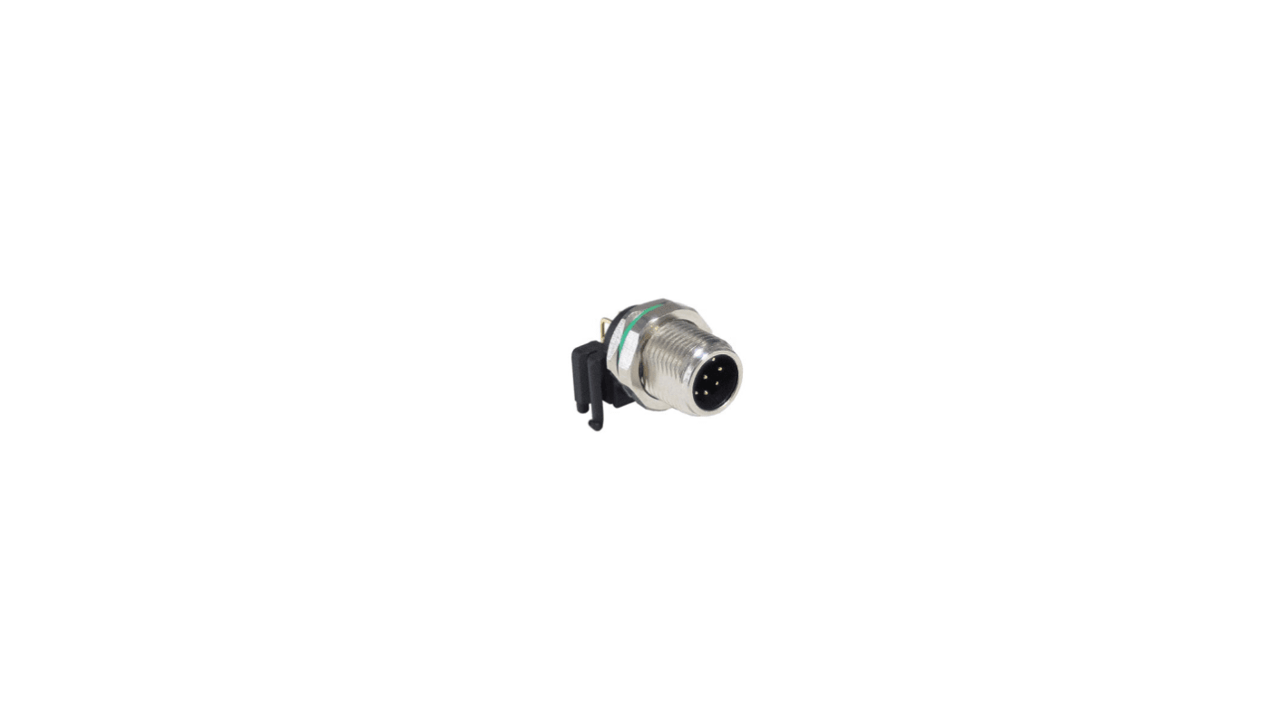 Conector circular Bulgin hembra Ángulo de 90° serie Buccaneer M12 de 8 vías macho, Montaje en Panel, IP67