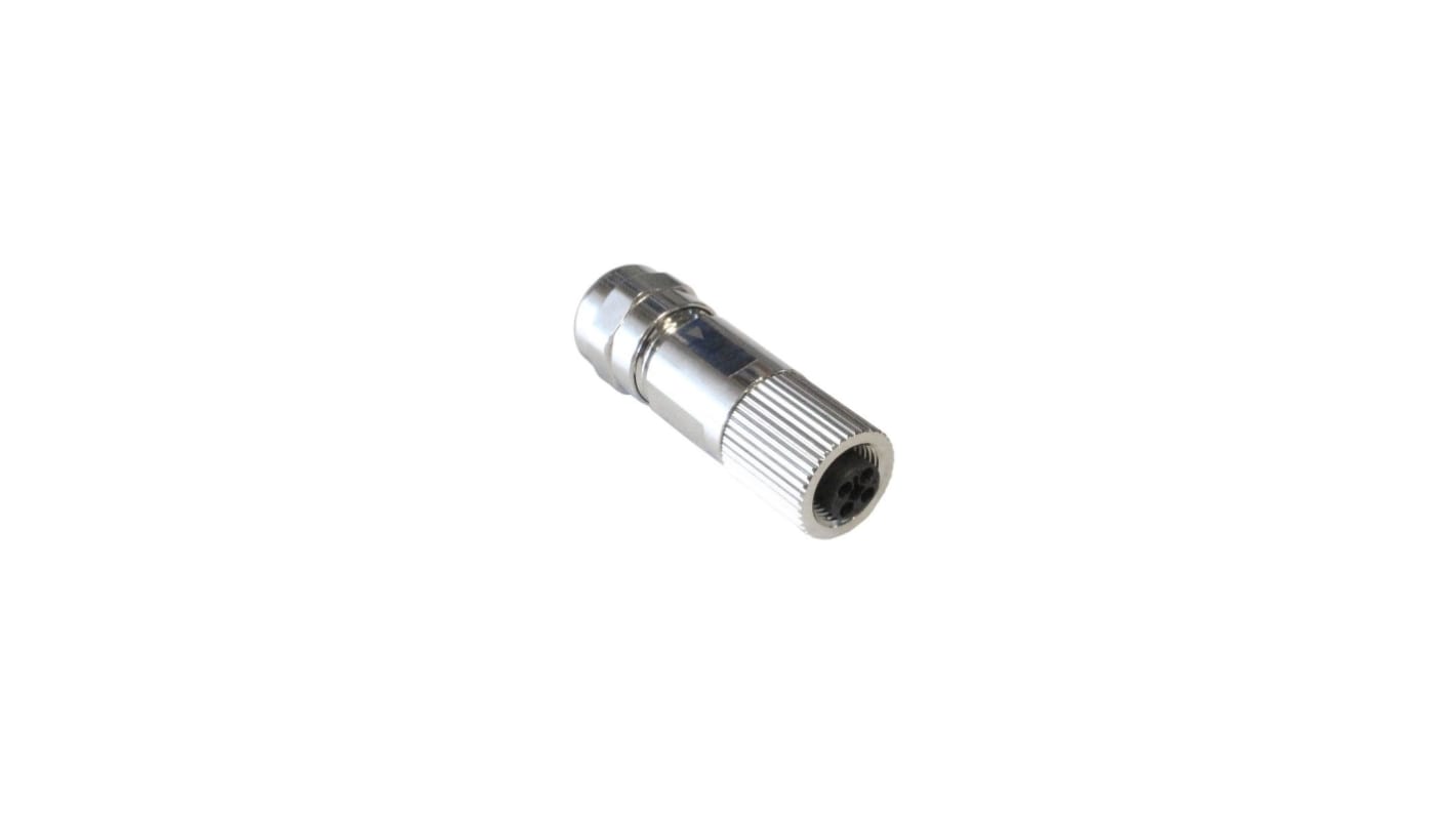 Conector circular Bulgin hembra serie Buccaneer M12 de 4 vías hembra, montaje aéreo, IP67