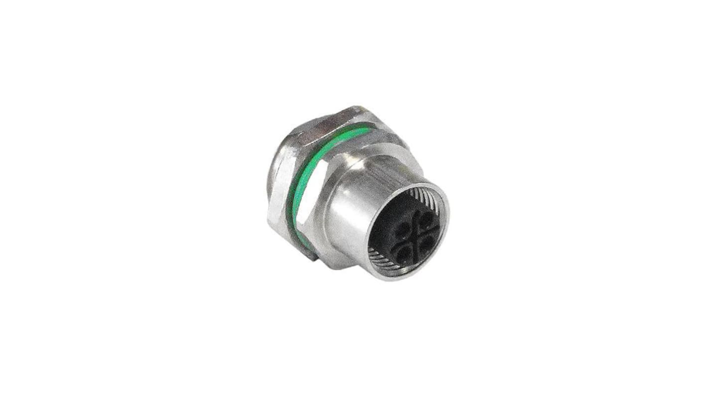 Bulgin Circular Connector, 5 Contacts, Panel Mount, M12 Connector, Socket, IP67, Buccaneer M12 Series