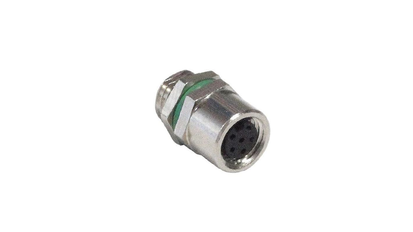 Bulgin Circular Connector, 8 Contacts, Panel Mount, M8 Connector, Socket, Female, IP67, Buccaneer M8 Series