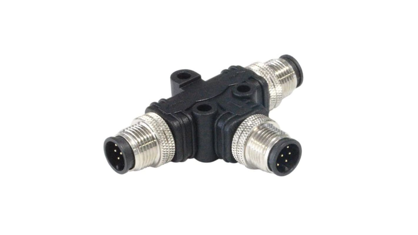 Adaptador conector circular, Bulgin, de extremo M8 Macho, a extremo M8 Macho de 4 contactos