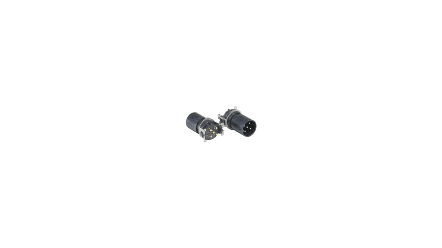 Bulgin Circular Connector, 5 Contacts, Panel Mount, M12 Connector, Socket, Male to Male, IP67, Buccaneer M12 Series