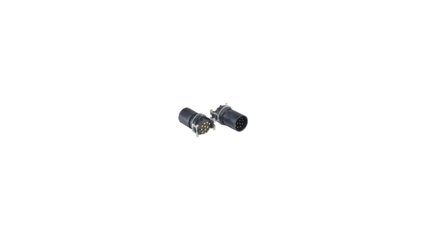 Bulgin Circular Connector, 12 Contacts, Panel Mount, M12 Connector, Socket, Male to Male, IP67, Buccaneer M12 Series