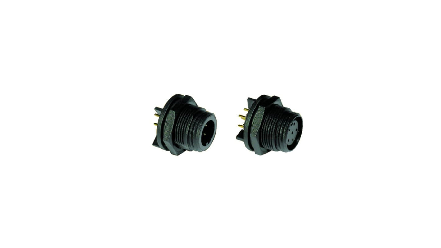 Conector circular Bulgin macho serie Buccaneer 400 de 12 vías macho, Montaje trasero, IP68