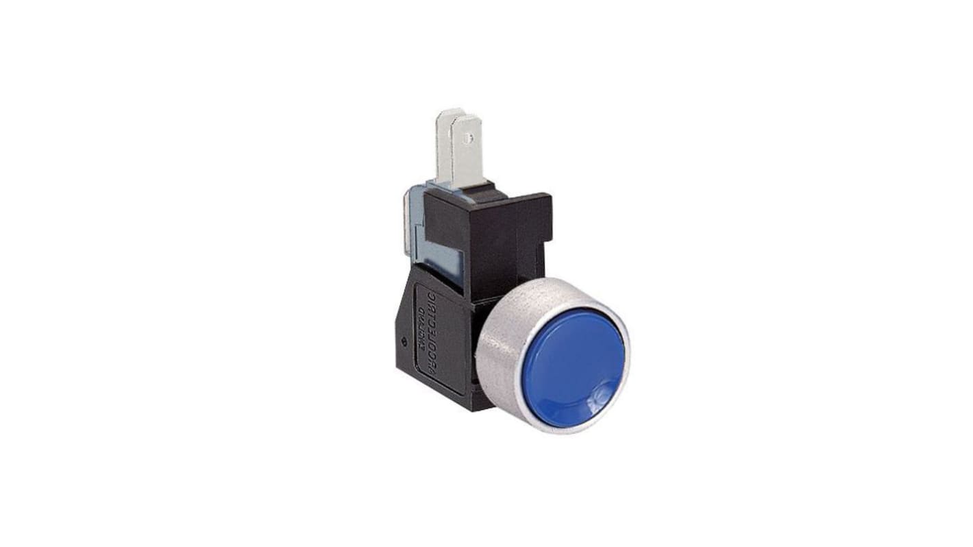 Bulgin Push Button Switch, On-On, Panel Mount, 12.7mm Cutout, SPDT, 250V