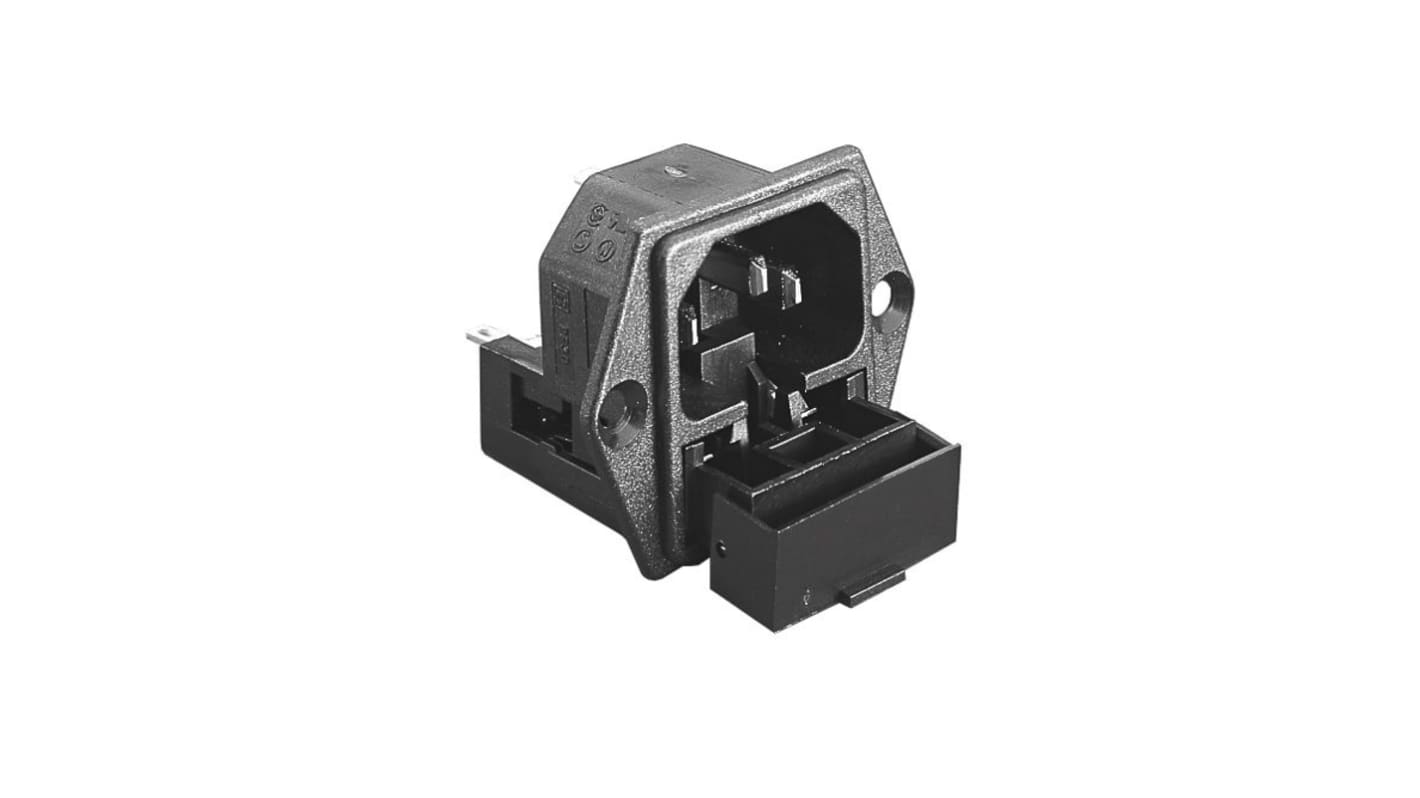 Conector IEC macho Bulgin, , Encaje a Presión, 250 V, 10A de 5 x 20mm