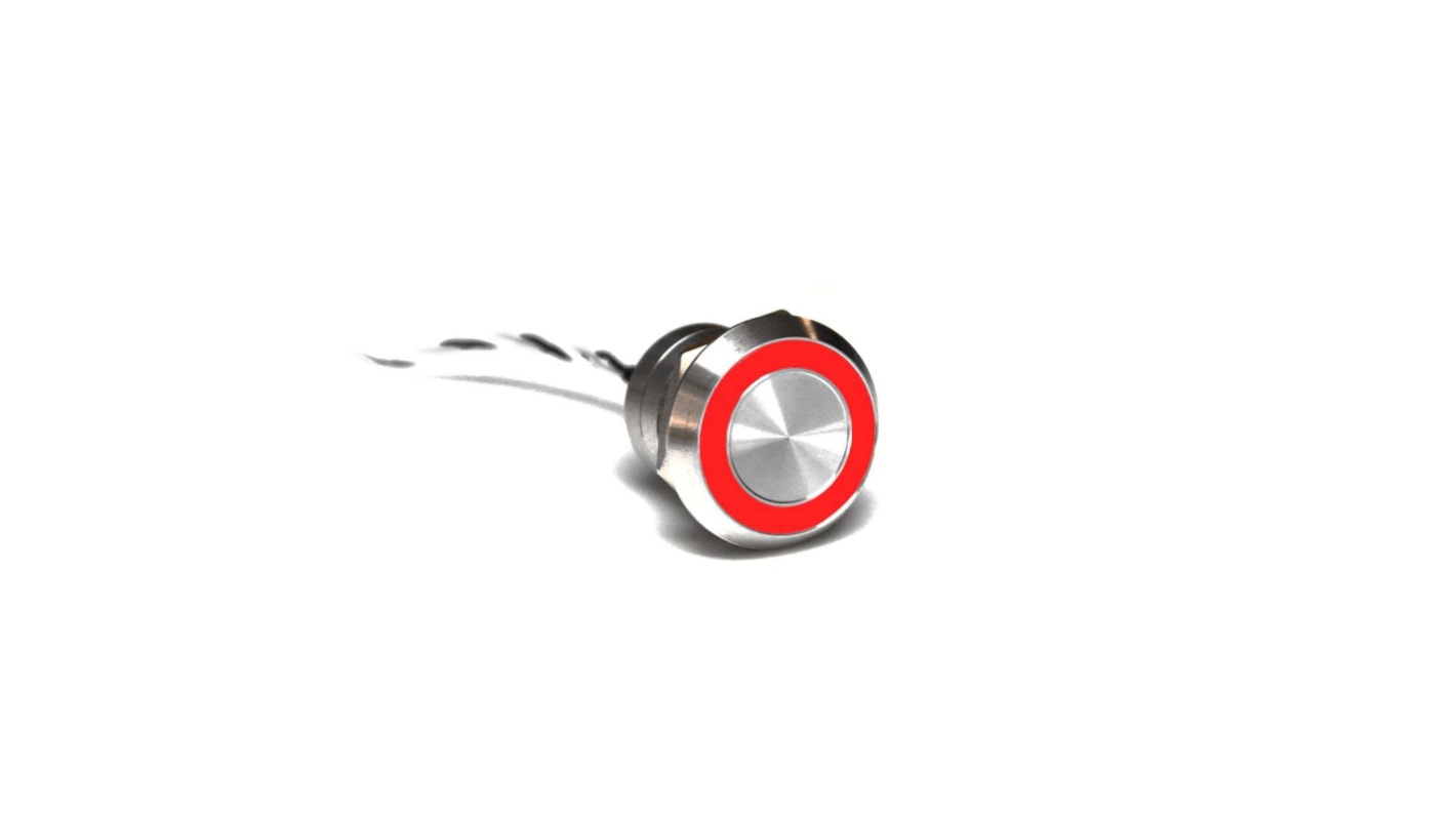 Bulgin Capacitive Switch Latching NC,Illuminated, Green, Red, IP68, IP69K Stainless Steel